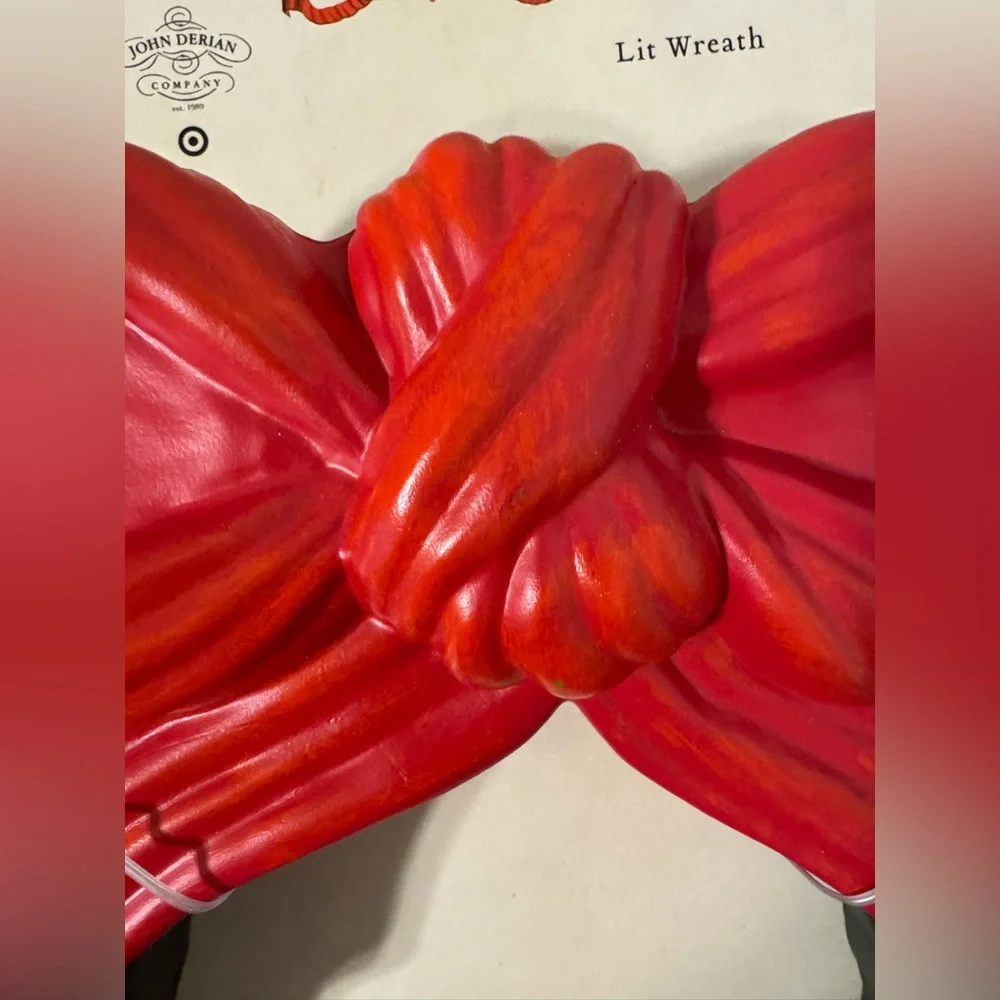 John Derain Blow Mold 16” Lite Up Wreath-*has a few scratches